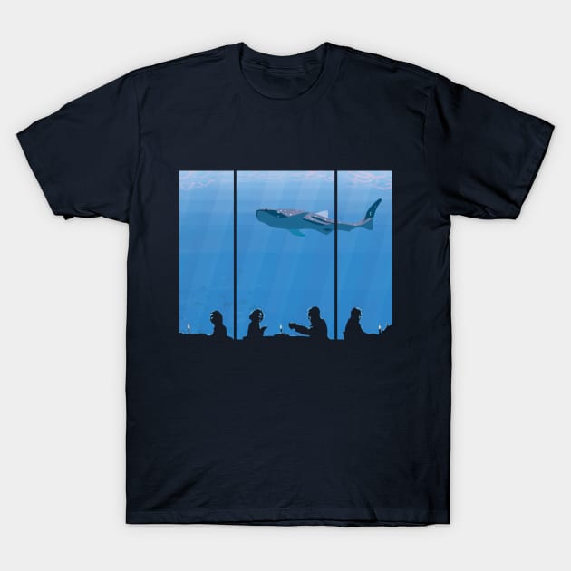 Dinner by The Shark T-Shirt by Vertei